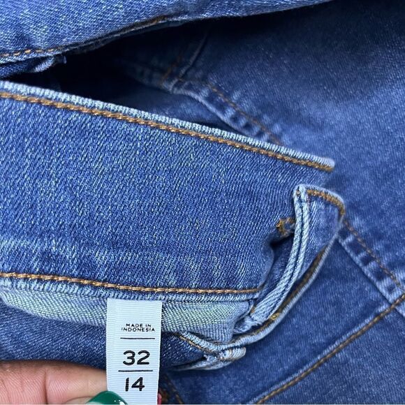 Ann Taylor The Loft button down denim skirt sz 14 - Picture 3 of 7